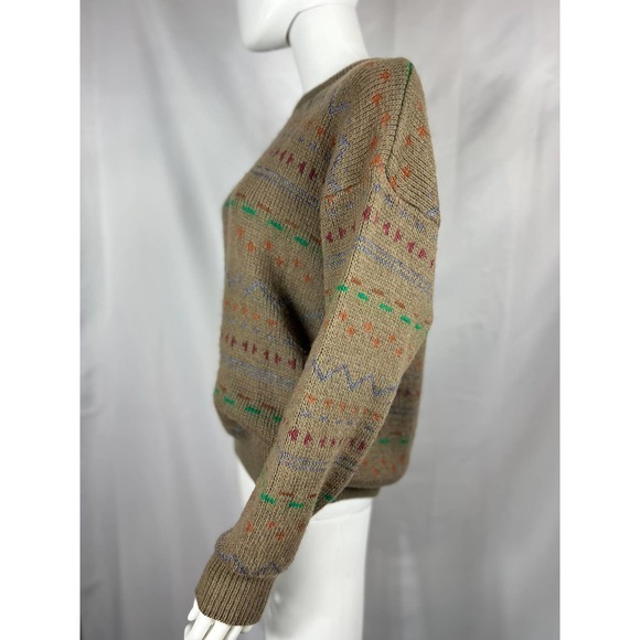1980's Multi-Brown Wool Sweater - Picture 5 of 6